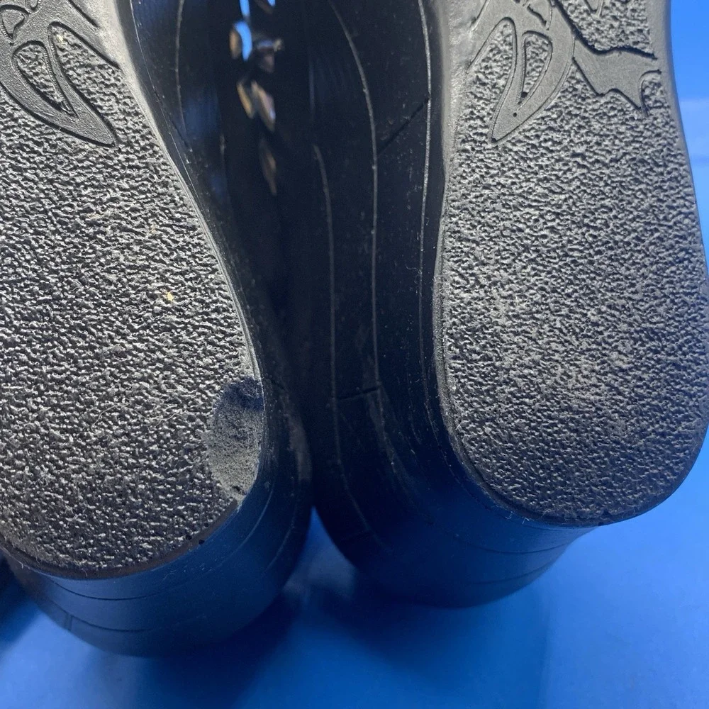 Abeo Women's Black Suede Gillie Laced Wedge - 9.5N NARROW
